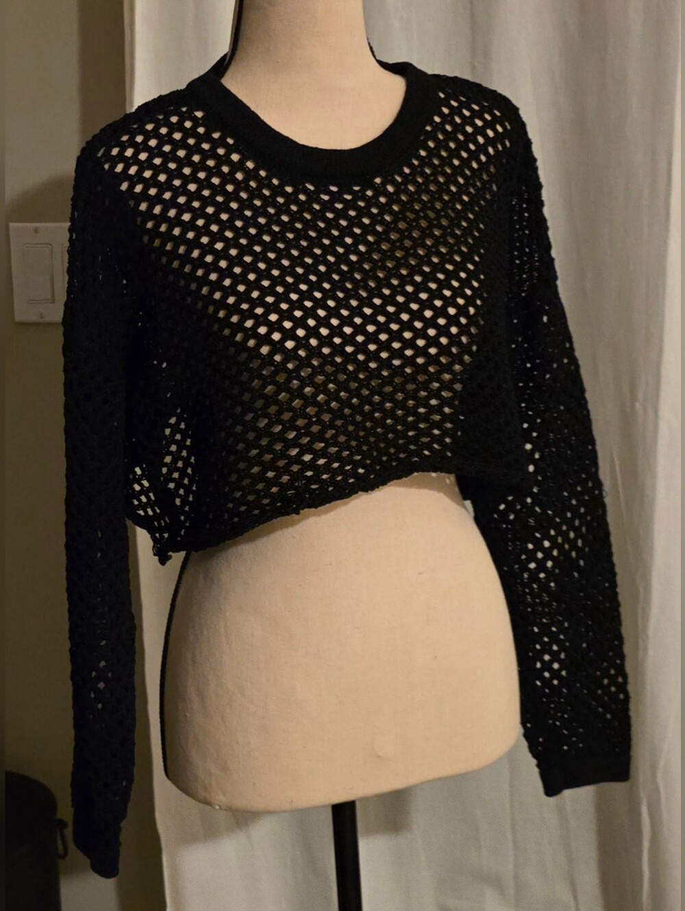 Rue21 Black Crochet Cropped Layering Top